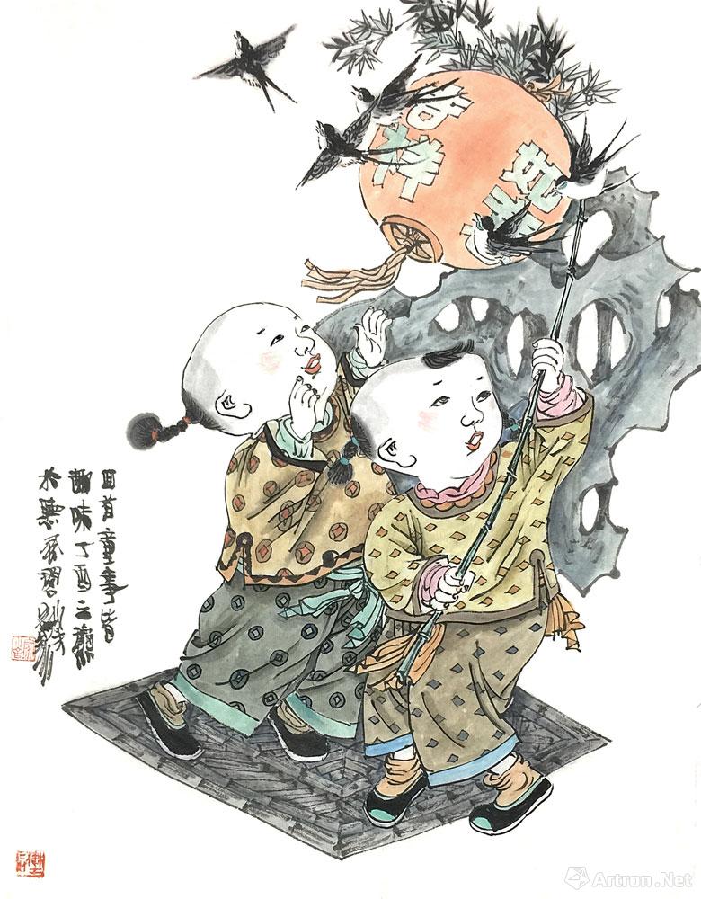 工笔童子图003