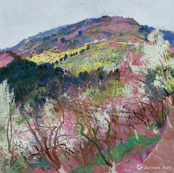 花开时节_油画风景作品(方形)_黄礼攸作品展_黄礼攸在线作品_黄礼攸