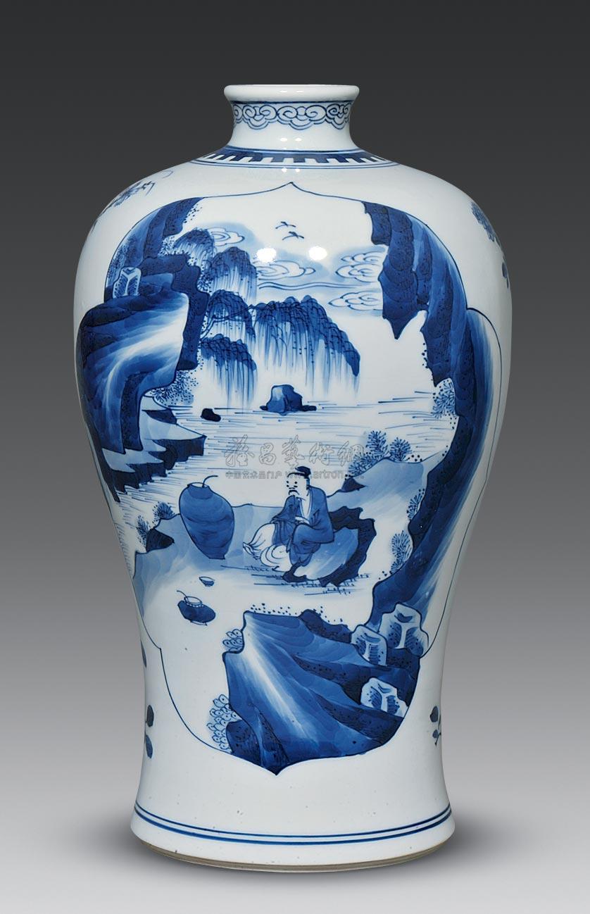 【清早期 青花人物纹梅瓶】拍卖品_图片_价格_鉴赏_清代青花瓷器_雅昌