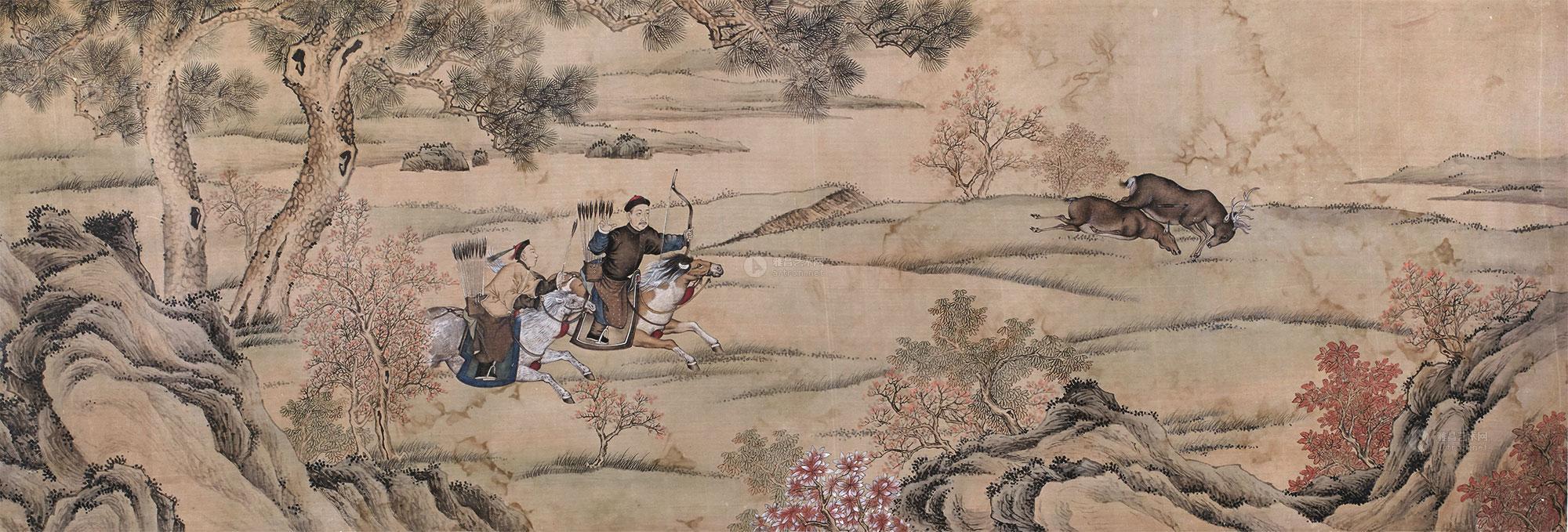 0904 狩猎图 镜心 纸本