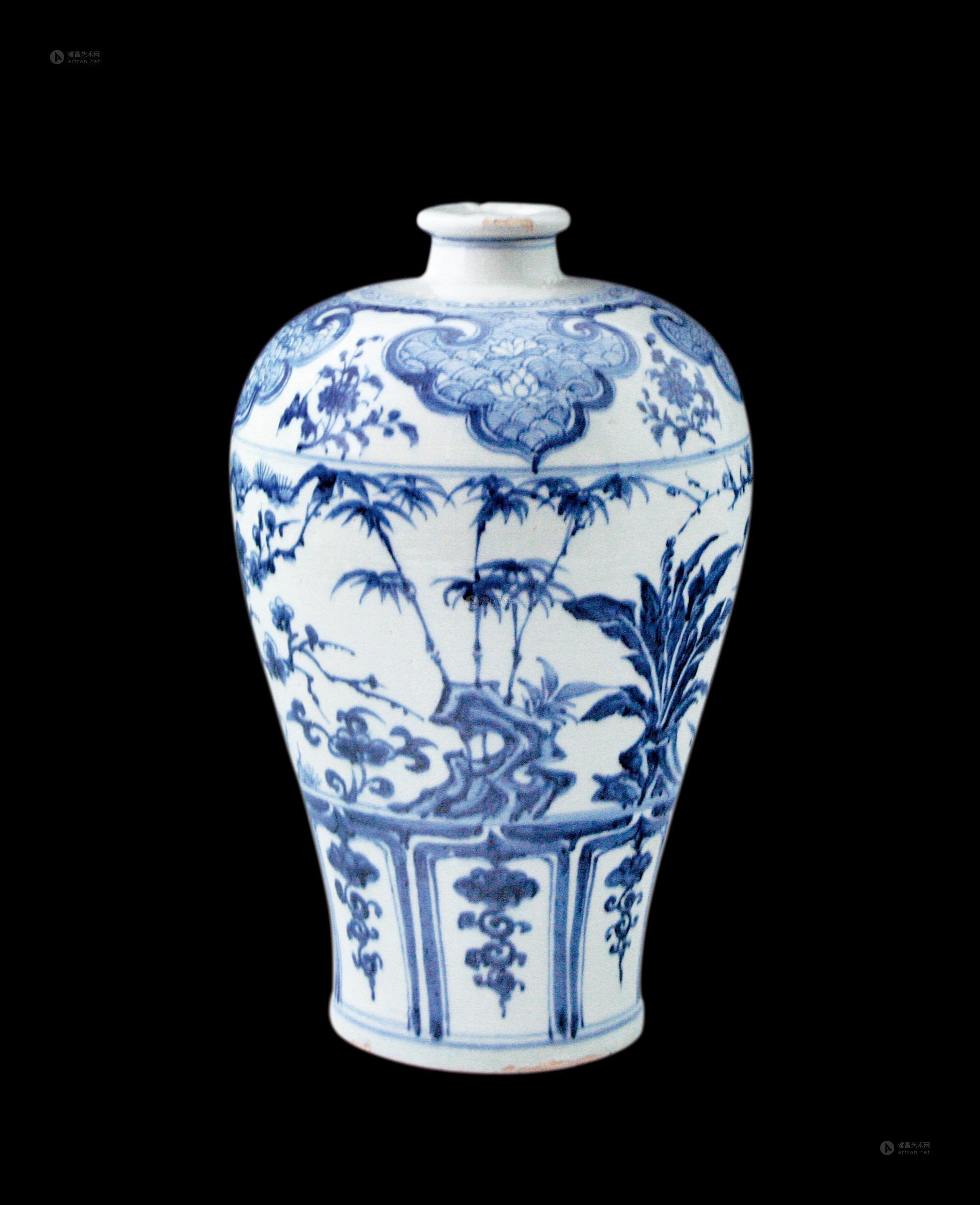 【元 元青花松竹梅纹梅瓶】拍卖品_图片_价格_鉴赏_元代以前陶瓷_雅昌