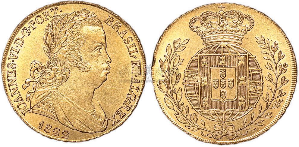 *5812 1822年巴西6400r金币
