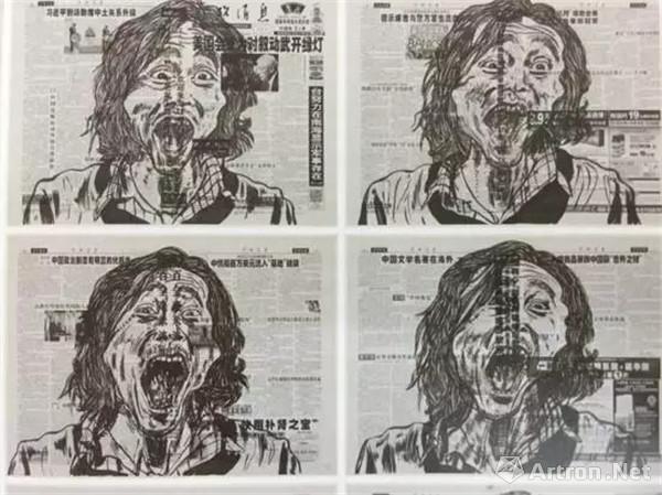 金阳平  中国 呐喊,动画原画  50 x 80cm(6件) 2015年