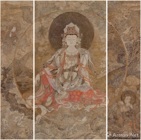 《水月观音》 苏柏斗 纸本重彩 280x280cm 2017