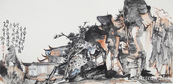 《丘壑自然 陈野平 69x138cm