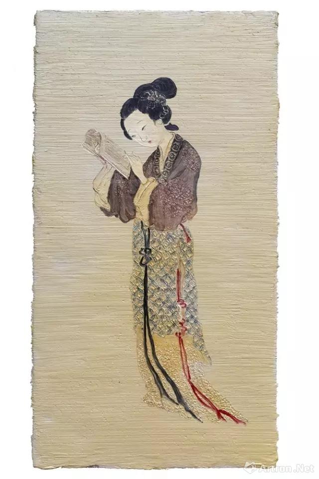 《仕女图》  王焱 布面油画 170×90cm 2015年