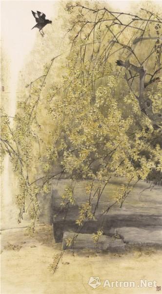 《满园春色》  汤宾 147x82cm  纸本