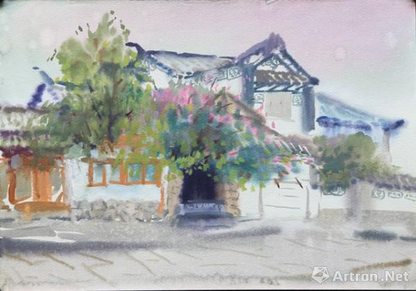 《大理古城2》  马东阳 28×38cm 2015年 水彩