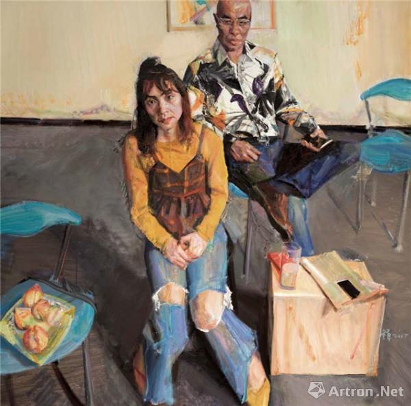 《双人肖像之一 杨参军 150x150cm 2017年 布面油画