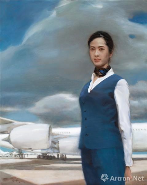 《一带一路——走进中原航空港》  郝米嘉 100x80cm  油画