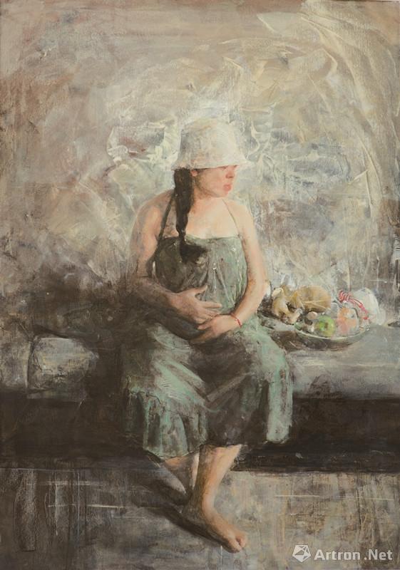 《孕味》  李书春 108x128cm 2007年 纸本坦培拉
