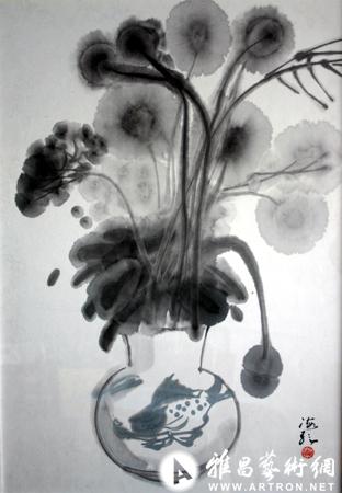 周海歌《水墨花卉1》46x69cm 2012年