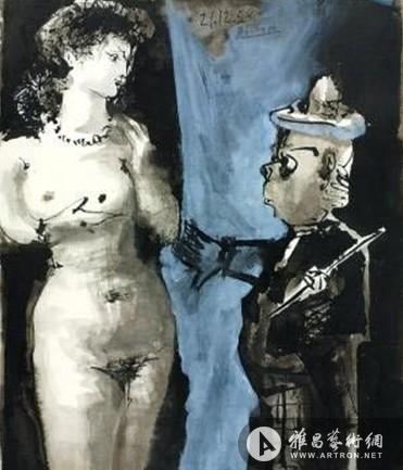油画《小丑与裸女》 点此在新窗口浏览图片