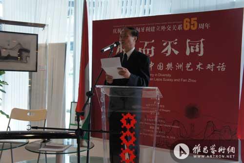 前中国驻匈牙利大师朱祖寿为"和而不同"展致辞