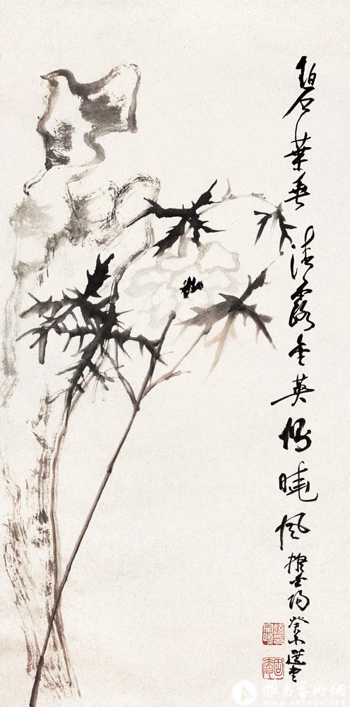 摹明陈淳《秋葵图》<br>^-^Sunflower after the style of Chen Chun of Ming Dynasty