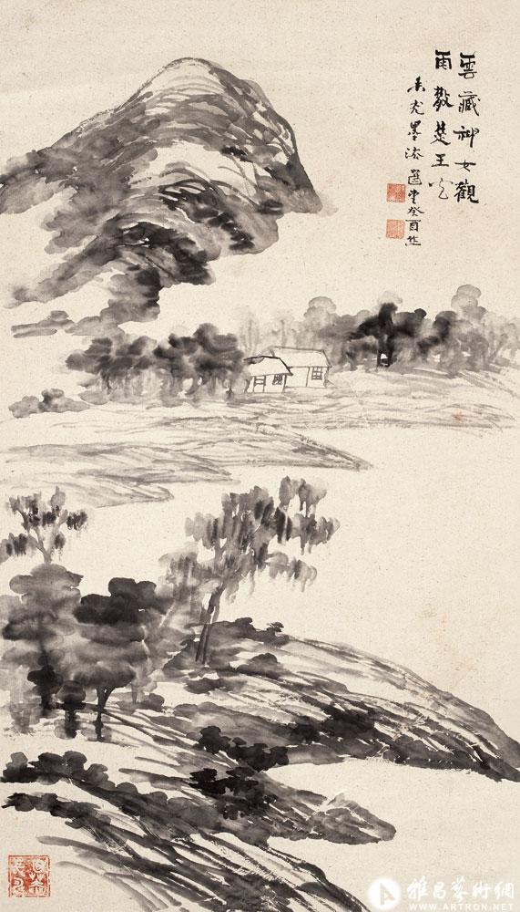 摹明董其昌《云藏雨散》<br>^-^Landscape after the Rain after the style of Dong Qichang of Ming Dynasty