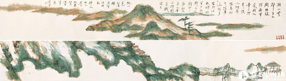 摹明遗民杨龙友《九峰三泖卷》<br>^-^Landscape of Jiang Nan after the style of Yang Longyou of Late Ming Dynasty