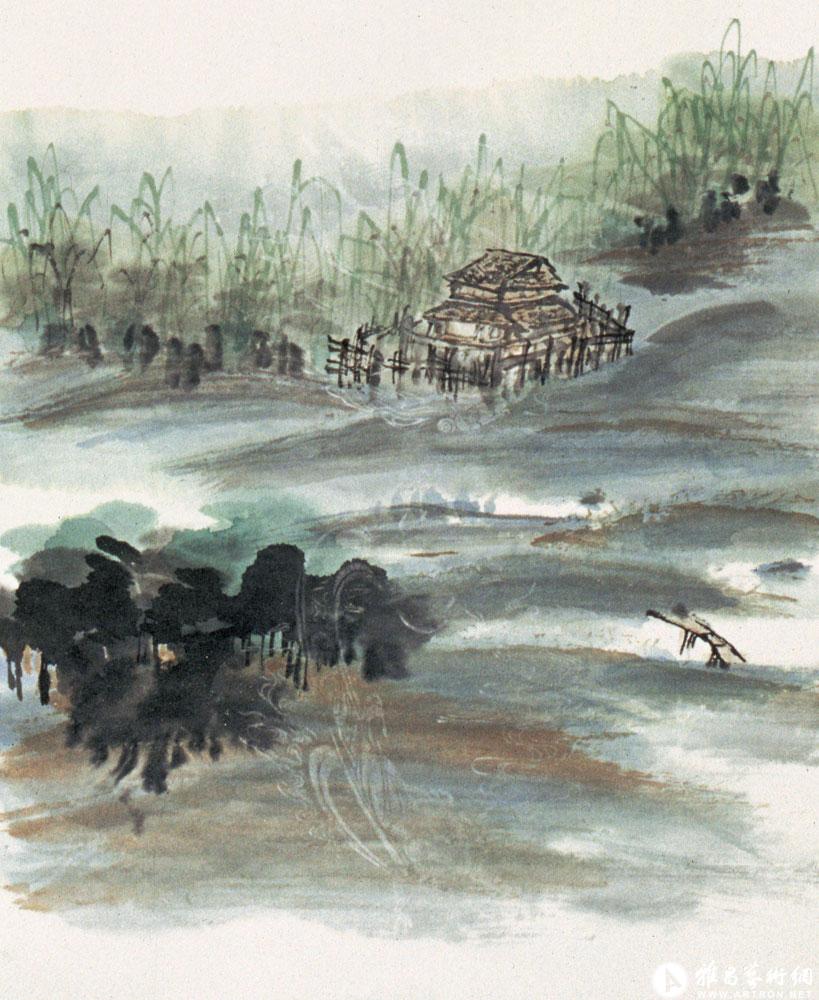 摹明遗民查士标《云山图》（局部）<br>^-^Cloudy Mountain after the style of Zha Shibiao of Late Ming Dynasty