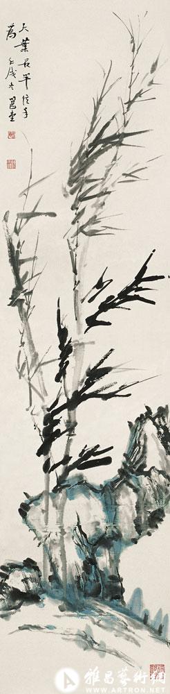 摹清李方膺《风竹》<br>^-^Bamboo in the Wind after the style of Li Fangying of Qing Dynasty