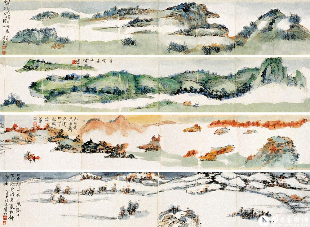 四时山水小卷册<br>^-^Landscapes of Four Seasons