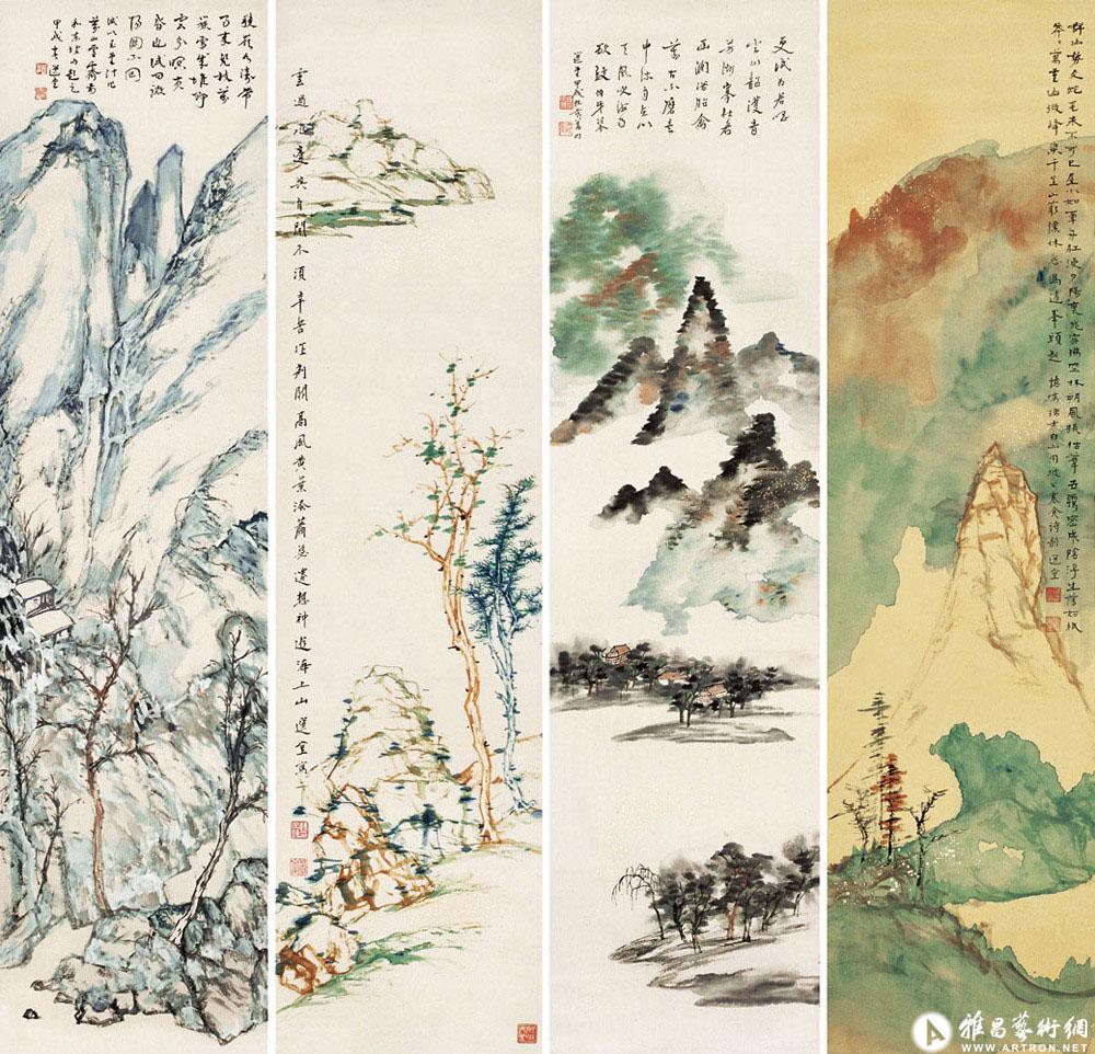 四时山水<br>^-^Landscapes of Four Seasons