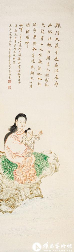 朱描送子观音<br>^-^Avalokitesvara Holding a Child