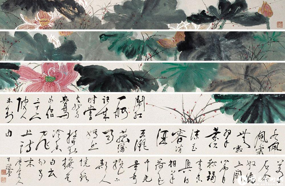 白石词意荷花卷<br>^-^Lotus Inspired by the Poem Verse by Jiang Kui