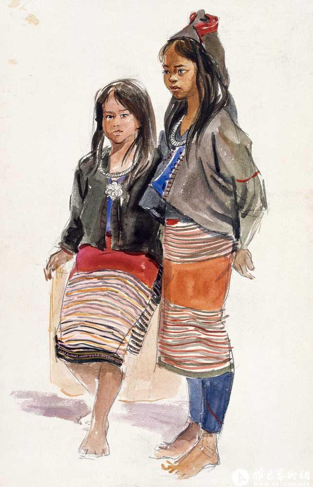 两个佤族女孩
