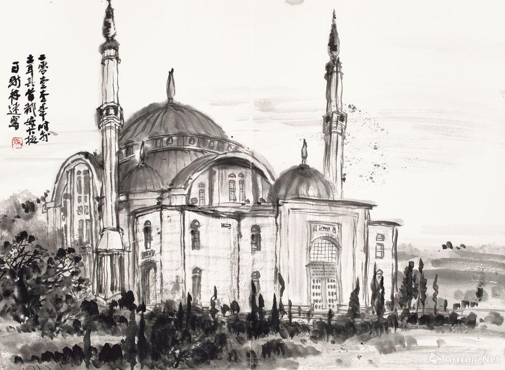 土耳其首都安卡拉清真寺写生