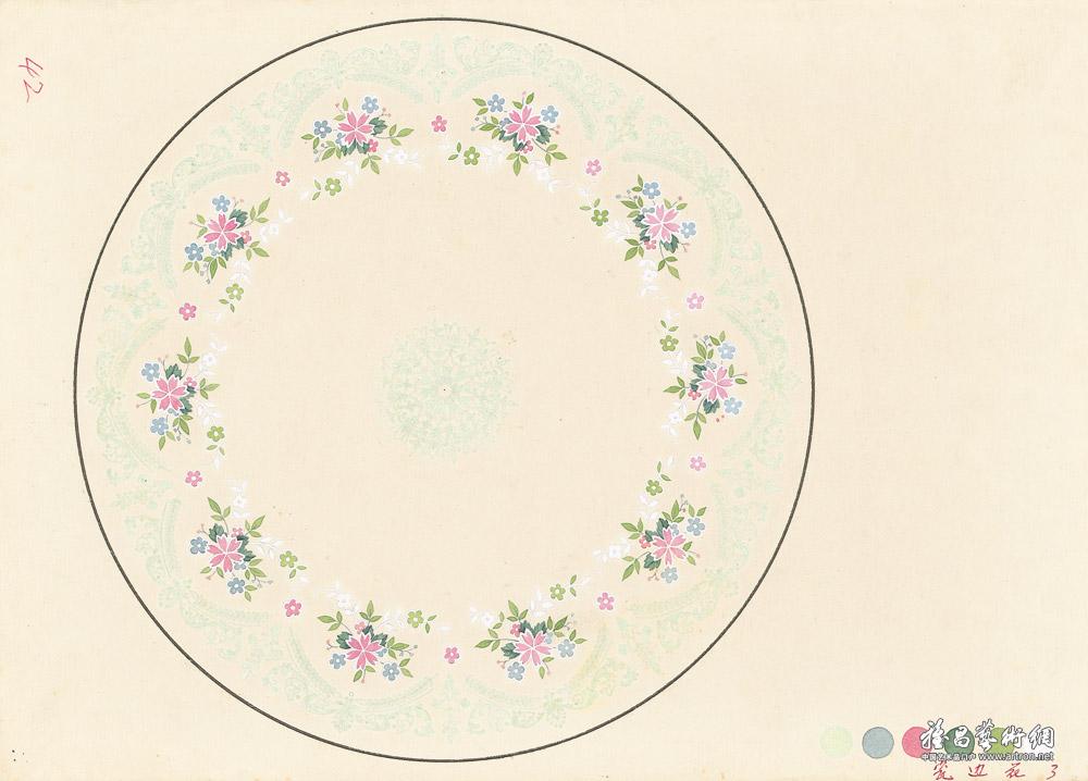 20世纪六七十年代陶瓷美术设计稿选（边花）-1