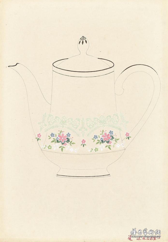 20世纪六七十年代陶瓷美术设计稿选（边花）-2