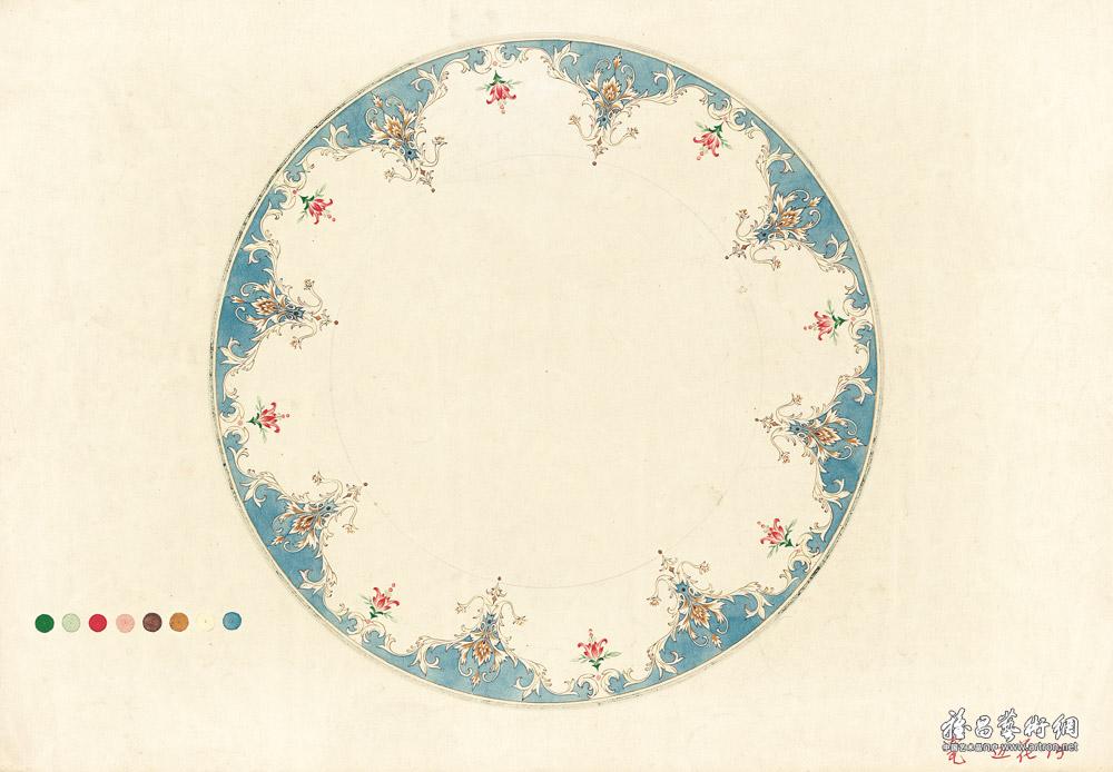 20世纪六七十年代陶瓷美术设计稿选（边花）-5