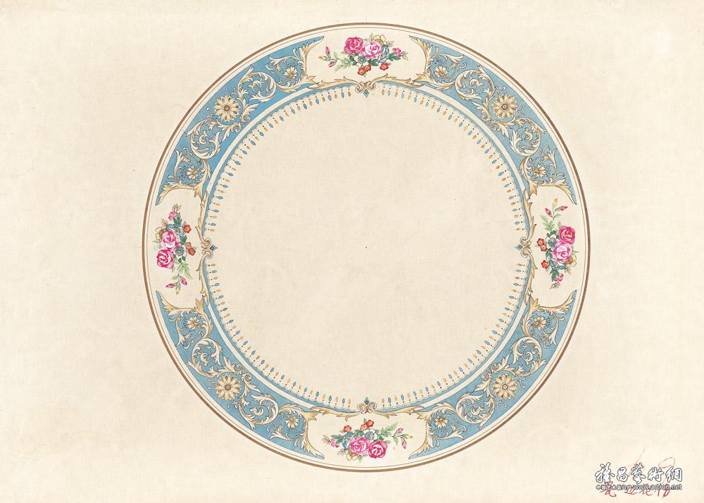 20世纪六七十年代陶瓷美术设计稿选（边花）-6