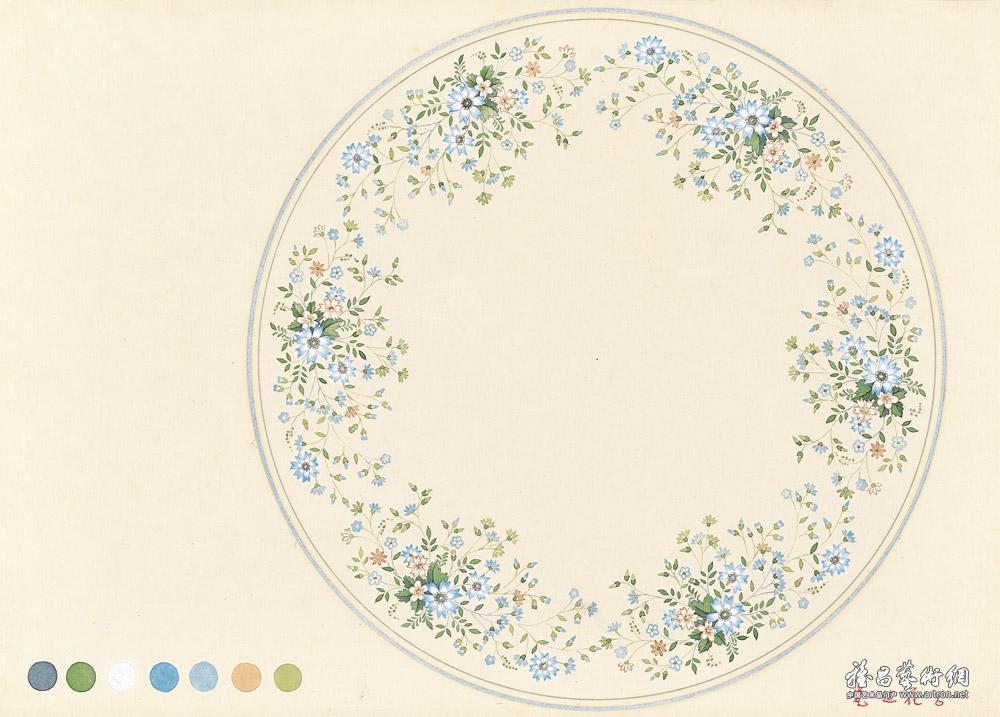 20世纪六七十年代陶瓷美术设计稿选（边花）-7