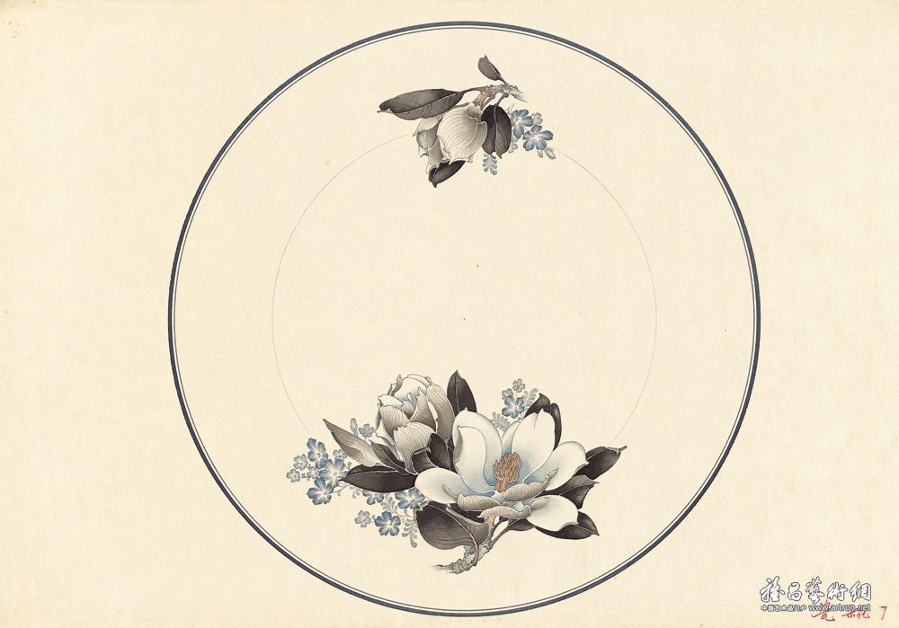 20世纪六七十年代陶瓷美术设计稿选（朵花）-2