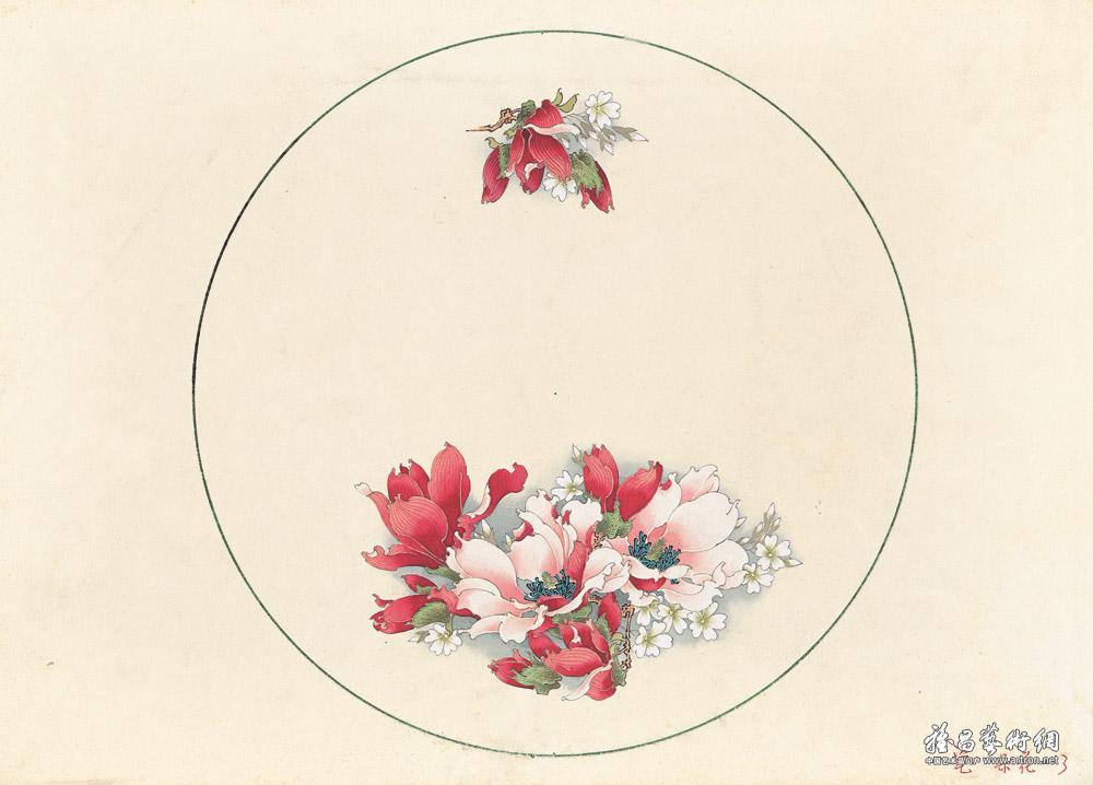 20世纪六七十年代陶瓷美术设计稿选（朵花）-3