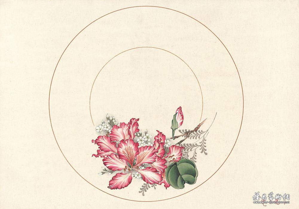 20世纪六七十年代陶瓷美术设计稿选（朵花）-4