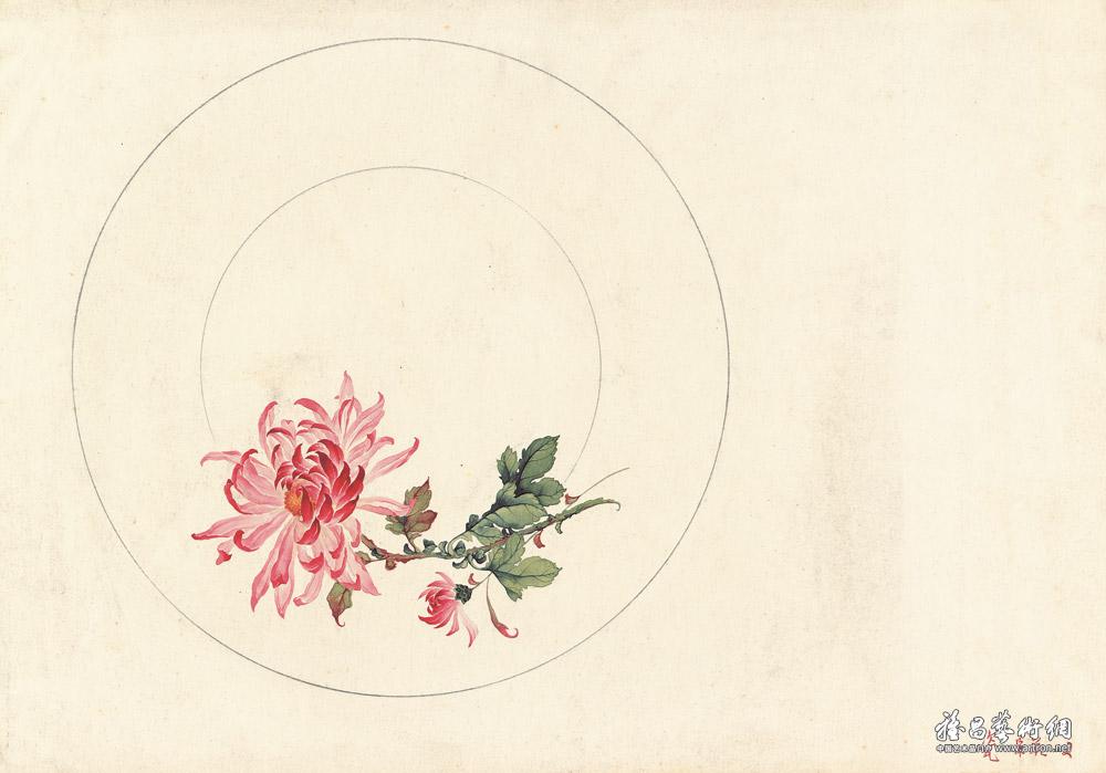 20世纪六七十年代陶瓷美术设计稿选（朵花）-6