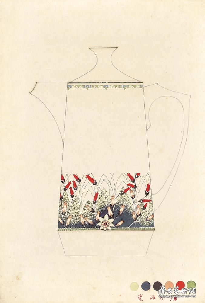 20世纪六七十年代陶瓷美术设计稿选（满花）-4
