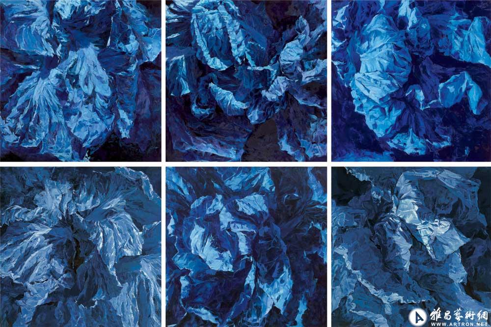 组画—怒放·蓝色 Series — Blooming: Blue