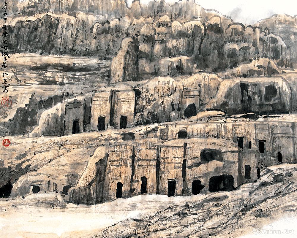 岩石中开凿的古城民居·约旦