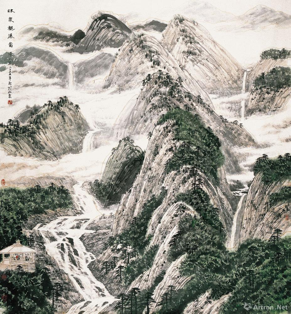 林泉观瀑图