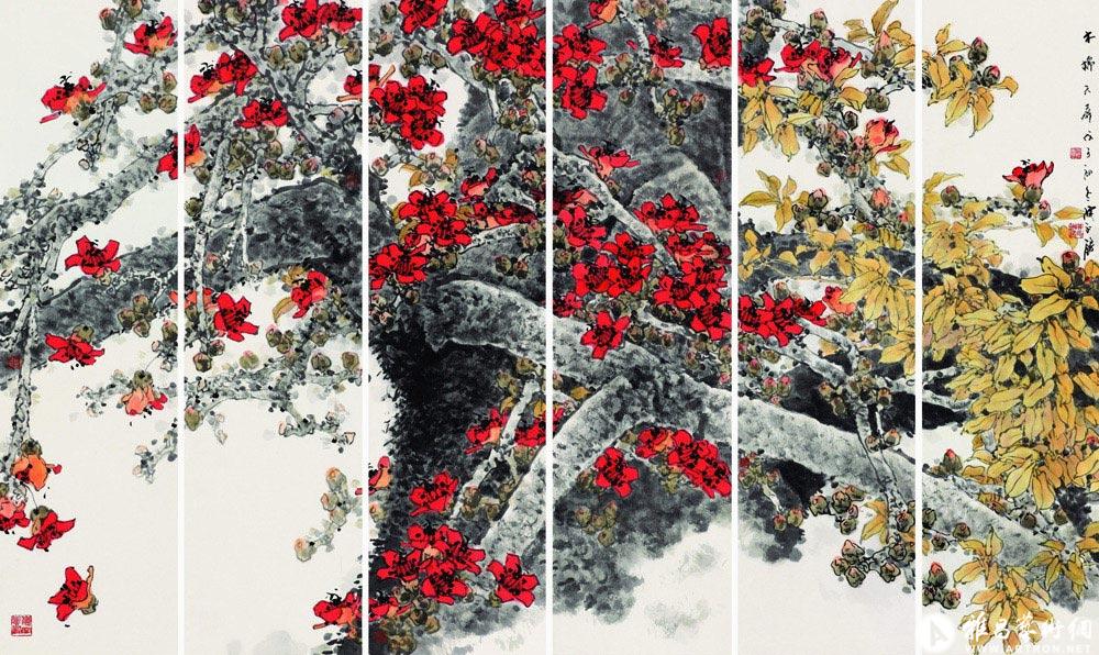 木棉六屏_红棉作品集_陈永锵作品展_陈永锵在线作品_陈永锵官方网站