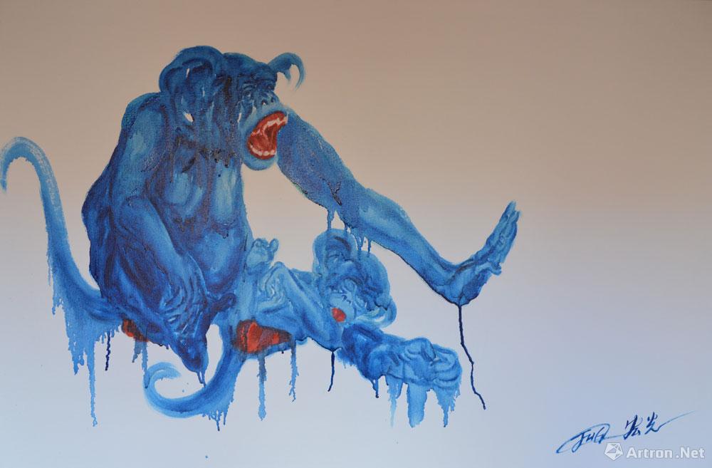 油画蓝猴系列