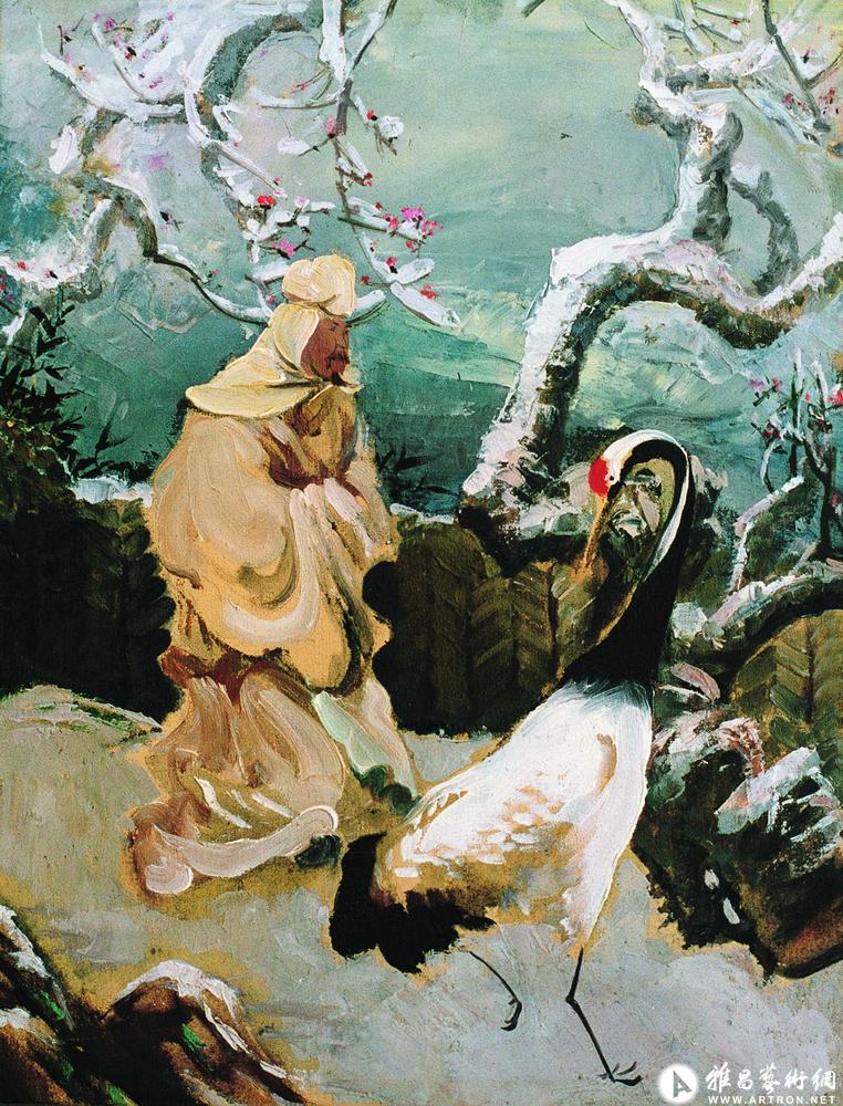 《梅妻鹤子》Plum blossom and white crane,regarded by the Chinese hermit in ancient times as his wife and san