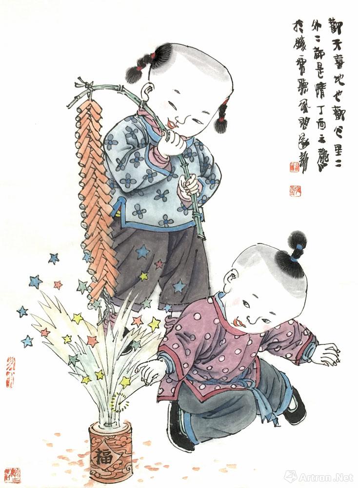 工笔童子图006