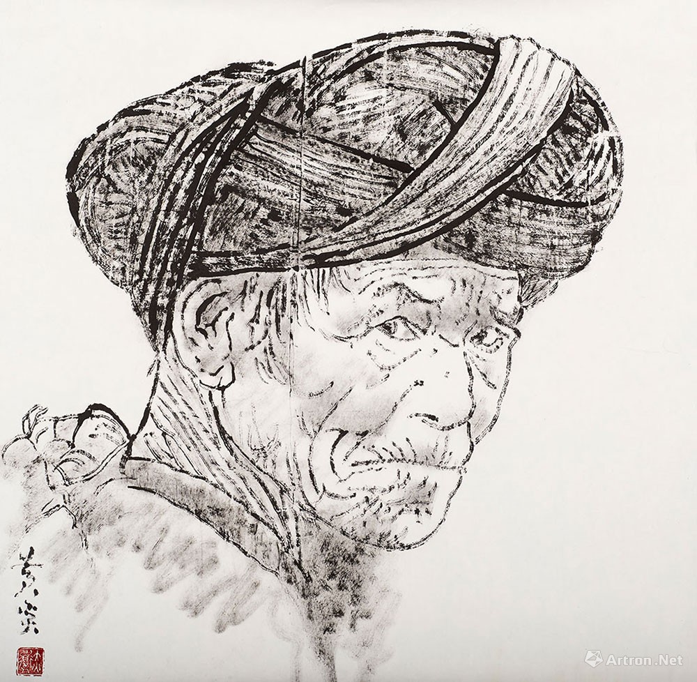 中国国家博物馆收藏的黄国强先生作品26——焦墨人物--展望