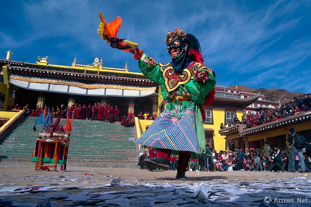 李明伟作品：藏区人文风情系列13 法会之跳虔姆
