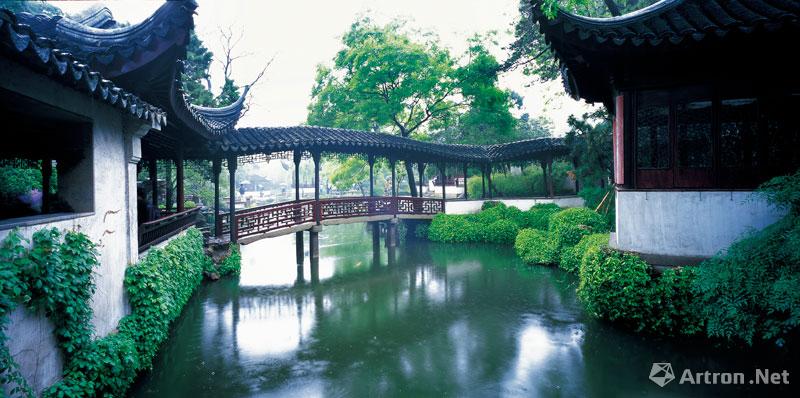 吴卫平作品：024 小飞虹桥，苏州拙政园，始建于明正德四年（1509年）。