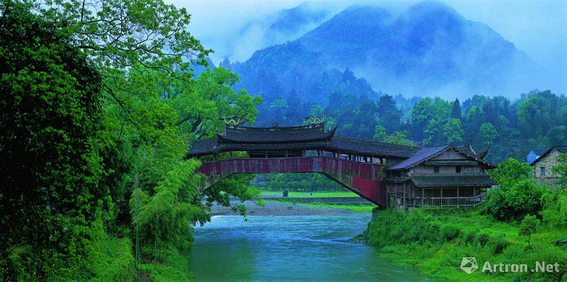 吴卫平作品：033 泗溪桥，浙江省泰顺县，始建于（清康熙1674年）。